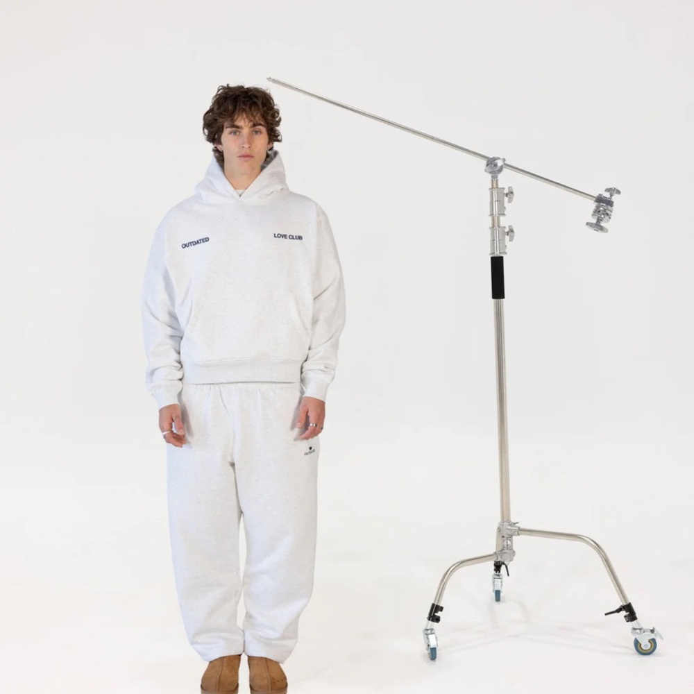 White Hoodie and Sweatpants Set